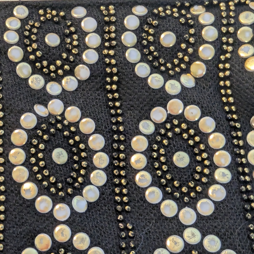 1950s Gold And Black Studded Evening Party- Clasp Purse/Vintage - Picture 11 of 12